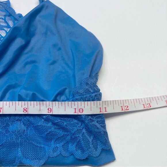 Victoria's Secret Pink Lace Bralette Bra Racerback Unlined Size‎ Small Blue NEW - Picture 8 of 10